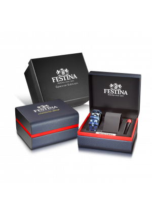 Montre festina special editions f20643/1 bleu, bracelet en acier inoxydable 316l, homme