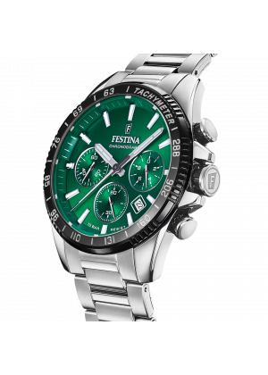 Montre festina f20560/4 vert, bracelet acier inoxydable, homme