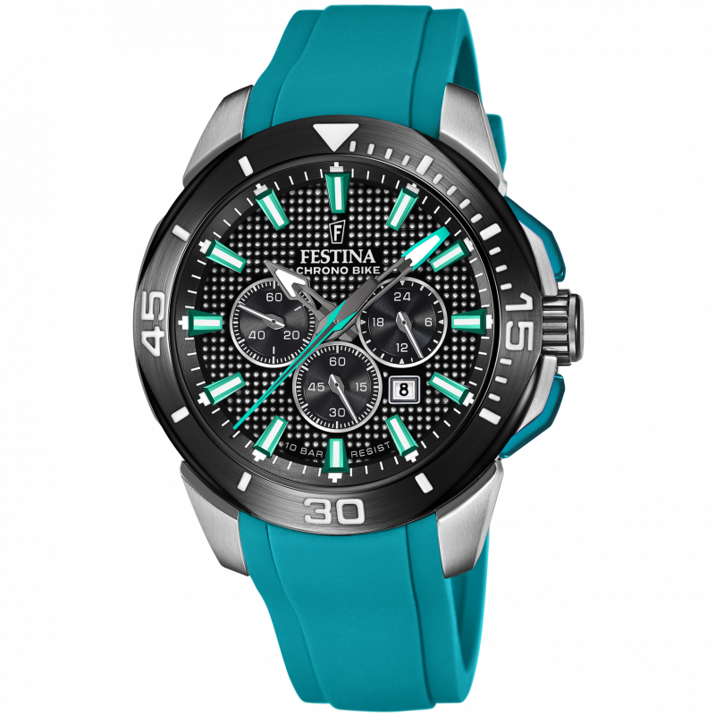 Montre Festina ChronoBike 2021 Vert Bracelet Acier réf F20543/3