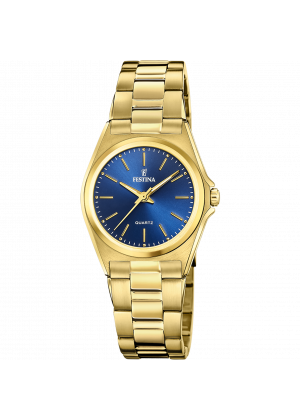 Montre festina classics f20557/4 bleu, bracelet en acier, femme