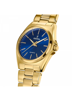 Montre festina classics f20557/4 bleu, bracelet en acier, femme