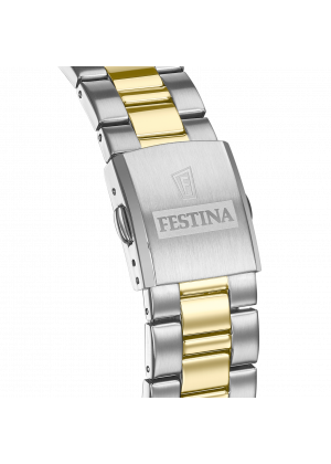 Montre festina acier classique f20554/1 blanc, bracelet en acier, homme