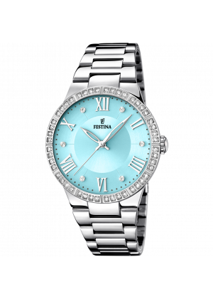 Montre festina f16719/4 bleu, bracelet en acier, femme