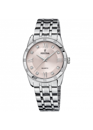 Montre festina f16940/c rose, bracelet acier inoxydable, femme