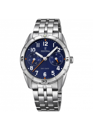 Montre festina junior collection f16908/2 bleu, bracelet en acier, enfants