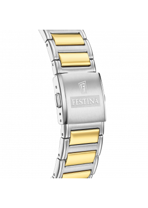 Montre festina f20637/2 champagne, bracelet en acier inoxydable 316l, homme