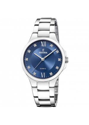 Montre festina f20582/3 bleu, bracelet acier inoxydable, femme