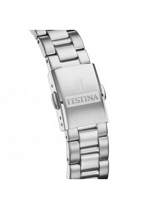 Montre festina classics f20553/1 blanc, bracelet en acier, femme