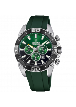 Montre festina f20544/3 vert, bracelet caoutchouc, homme