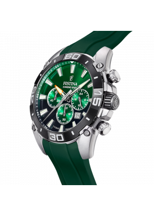 Montre festina f20544/3 vert, bracelet caoutchouc, homme