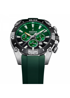 Montre festina f20544/3 vert, bracelet caoutchouc, homme