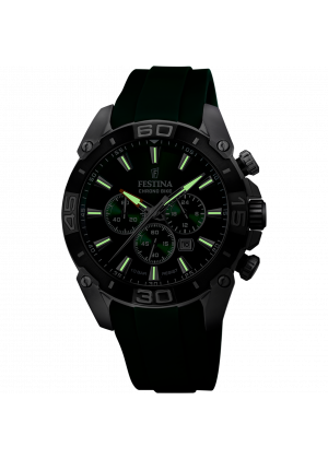 Montre festina f20544/3 vert, bracelet caoutchouc, homme