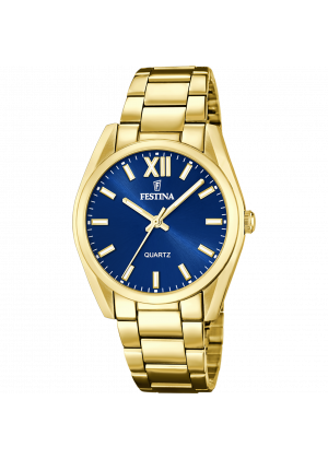 Montre festina f20640/5 bleu, bracelet en acier inoxydable 316l, femme