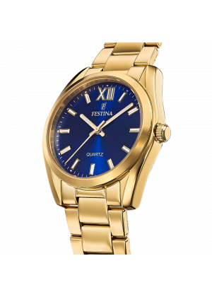 Montre festina f20640/5 bleu, bracelet en acier inoxydable 316l, femme