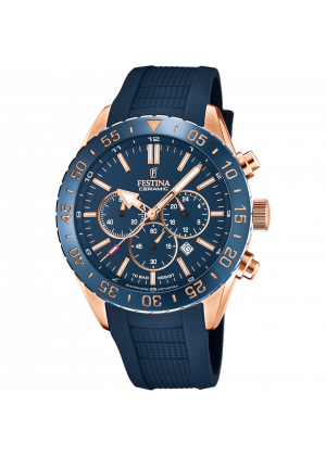 Montre festina f20516/1 bleu, bracelet caoutchouc, homme