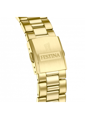 Montre festina acier classique f20555/3 champagne, bracelet en acier, homme