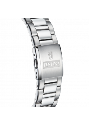 Montre festina f20575/1 blanc, bracelet en acier, homme