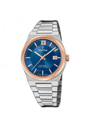 Montre homme festina swiss made rivé f20036/2 bleu