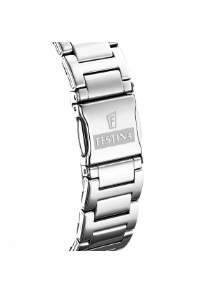 Montre festina f16716/4 bleu, bracelet en acier inoxydable 316l, femme