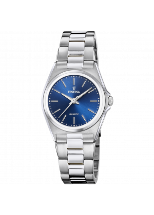 Montre festina classics f20553/3 bleu, bracelet en acier, femme