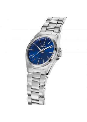 Montre festina classics f20553/3 bleu, bracelet en acier, femme