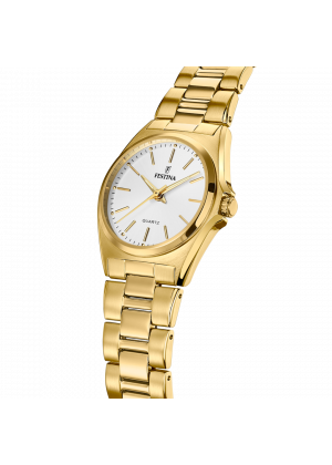 Montre festina acier classique f20557/2 blanc, bracelet en acier, femme