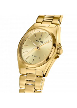 Montre festina acier classique f20557/3 champagne, bracelet en acier, femme