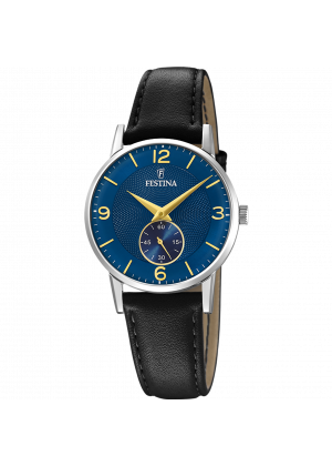 Montre festina f20570/3 bleu, bracelet cuir, les femmes