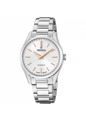 Montre festina f20583/1 gris, bracelet acier inoxydable, femme