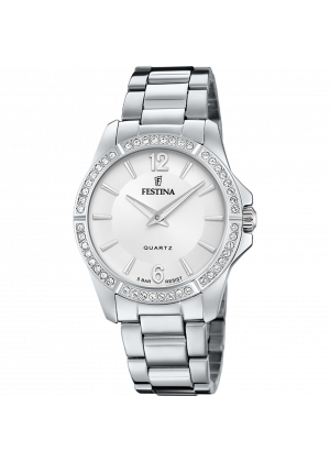 Montre festina f20593/1 gris, bracelet acier inoxydable, femme