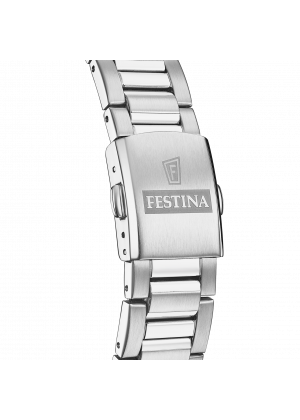 Montre festina f20630/1 blanc, bracelet en acier inoxydable 316l, homme