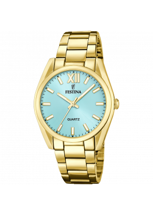 Montre festina f20640/2 bleu, bracelet en acier inoxydable 316l, femme