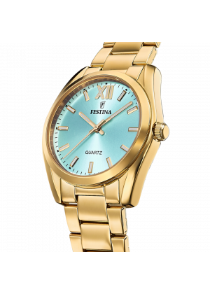 Montre festina f20640/2 bleu, bracelet en acier inoxydable 316l, femme