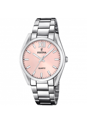 Montre festina f20622/2 rose, bracelet acier inoxydable, femme