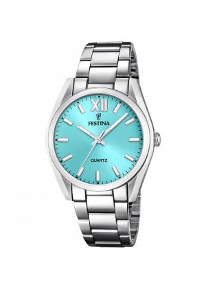 Montre festina f20622/d bleu, bracelet acier inoxydable, femme