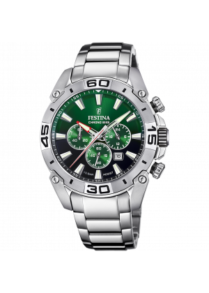 Montre festina f20543/3 vert, bracelet acier inoxydable, homme