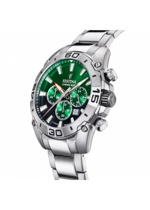 Montre festina f20543/3 vert, bracelet acier inoxydable, homme