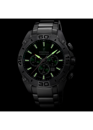 Montre festina f20543/3 vert, bracelet acier inoxydable, homme