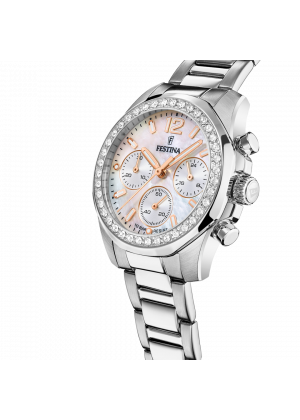 Montre festina f20606/1 ivory, bracelet acier inoxydable, femme