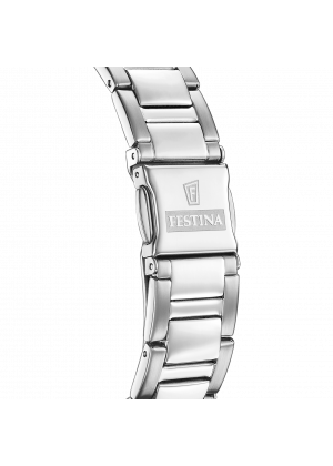 Montre festina f20606/1 ivory, bracelet acier inoxydable, femme