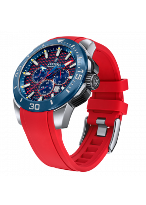 Montre festina chrono bike f20642/2 rouge, bracelet caoutchouc, homme