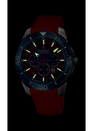 Montre festina chrono bike f20642/2 rouge, bracelet caoutchouc, homme