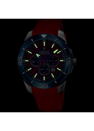 Montre festina chrono bike f20642/2 rouge, bracelet caoutchouc, homme