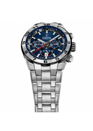 Montre pour homme festina chrono bike bleu avec bracelet en acier f20670/1