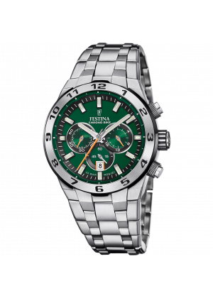 Montre pour homme festina chrono bike vert avec bracelet en acier f20670/2