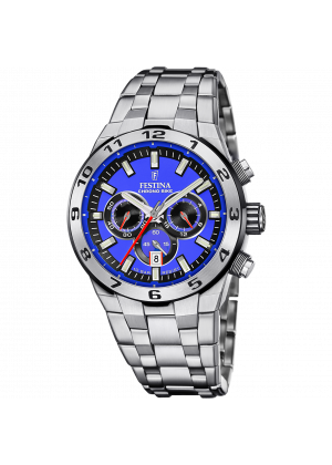 Montre pour homme festina chrono bike bleu avec bracelet en acier f20670/3