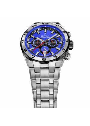 Montre pour homme festina chrono bike bleu avec bracelet en acier f20670/3