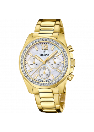 Montre festina f20609/1 ivory, bracelet acier inoxydable, femme