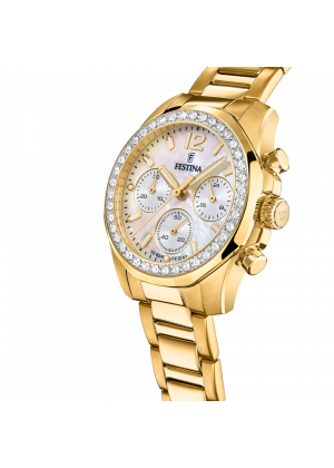 Montre festina f20609/1 ivory, bracelet acier inoxydable, femme