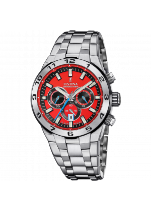 Montre pour homme festina chrono bike rouge avec bracelet en acier f20670/5